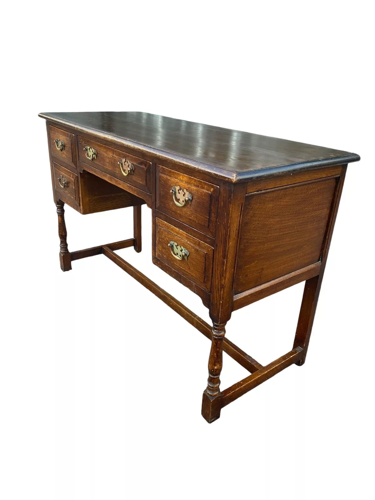 Vintage LIGHT OAK OFFICE WRITING DESK COMPUTER TABLE
