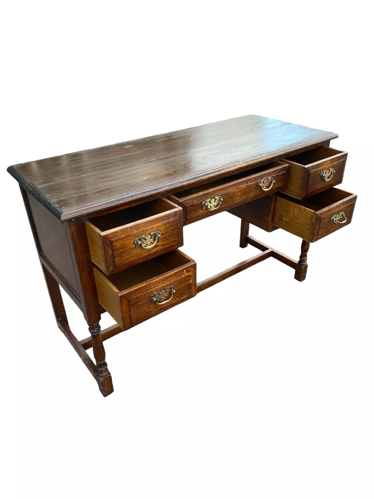 Vintage LIGHT OAK OFFICE WRITING DESK COMPUTER TABLE