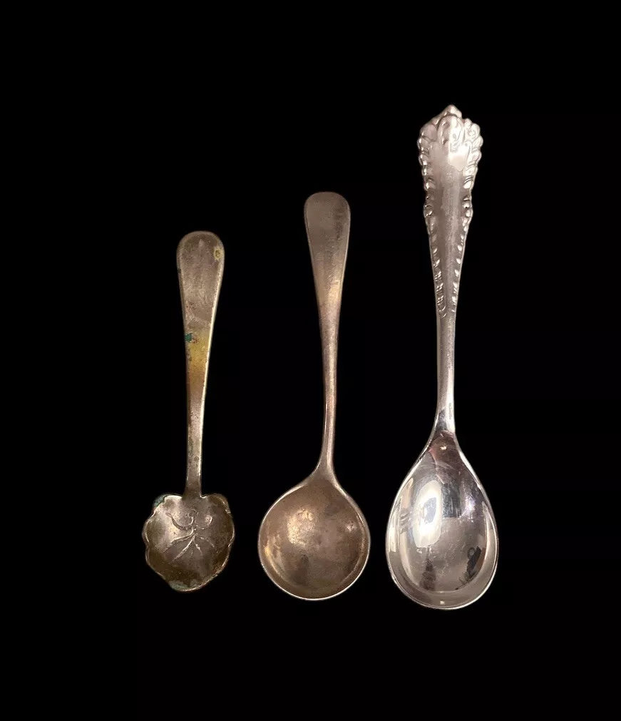 Three Antique Sterling Silver Spoons