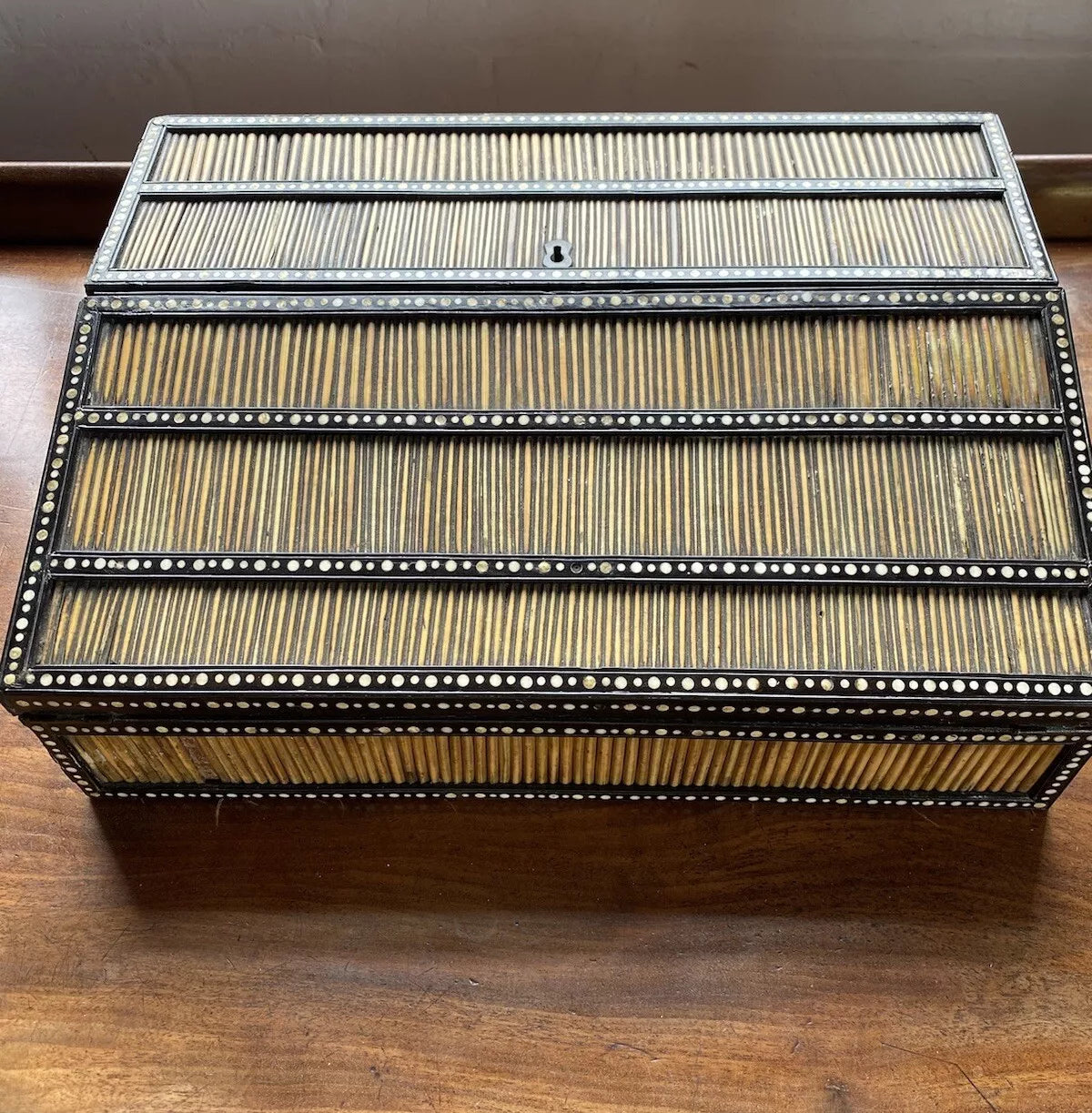 Antique Anglo Indian Porcupine Quill Campaign or Lap Desk