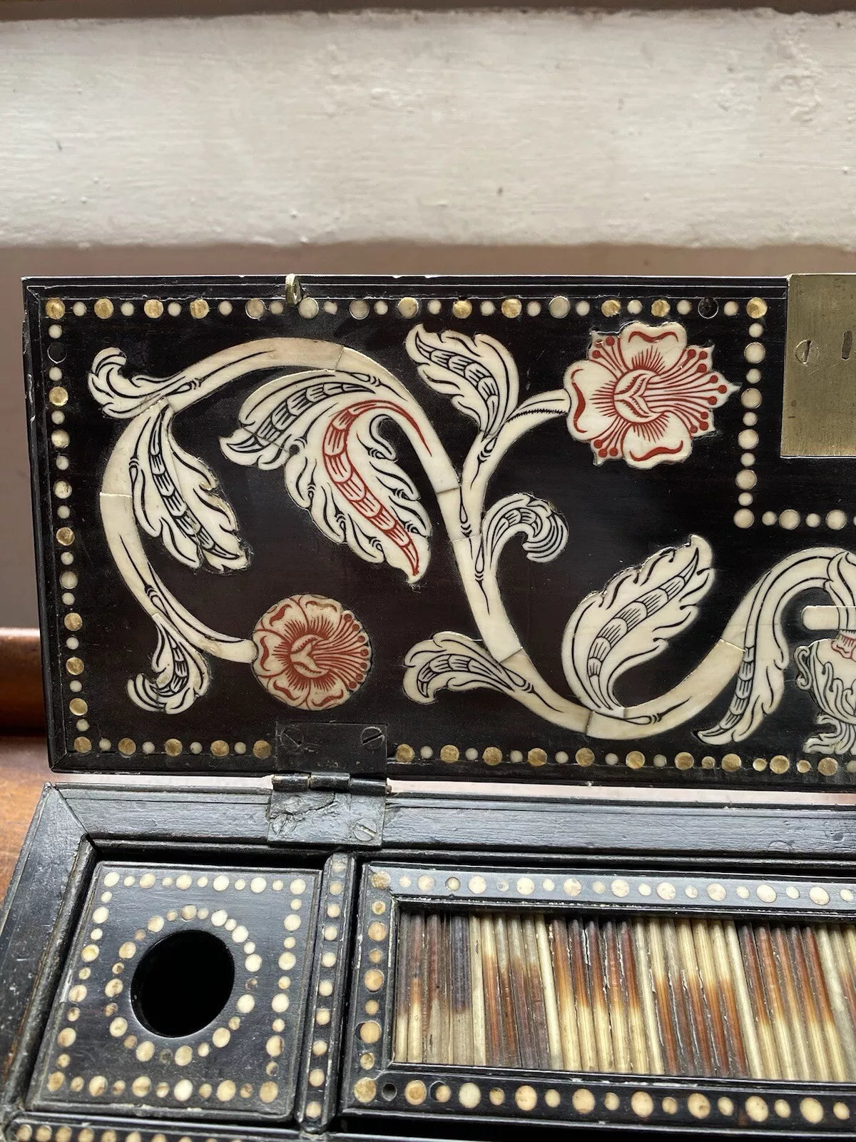 Antique Anglo Indian Porcupine Quill Campaign or Lap Desk