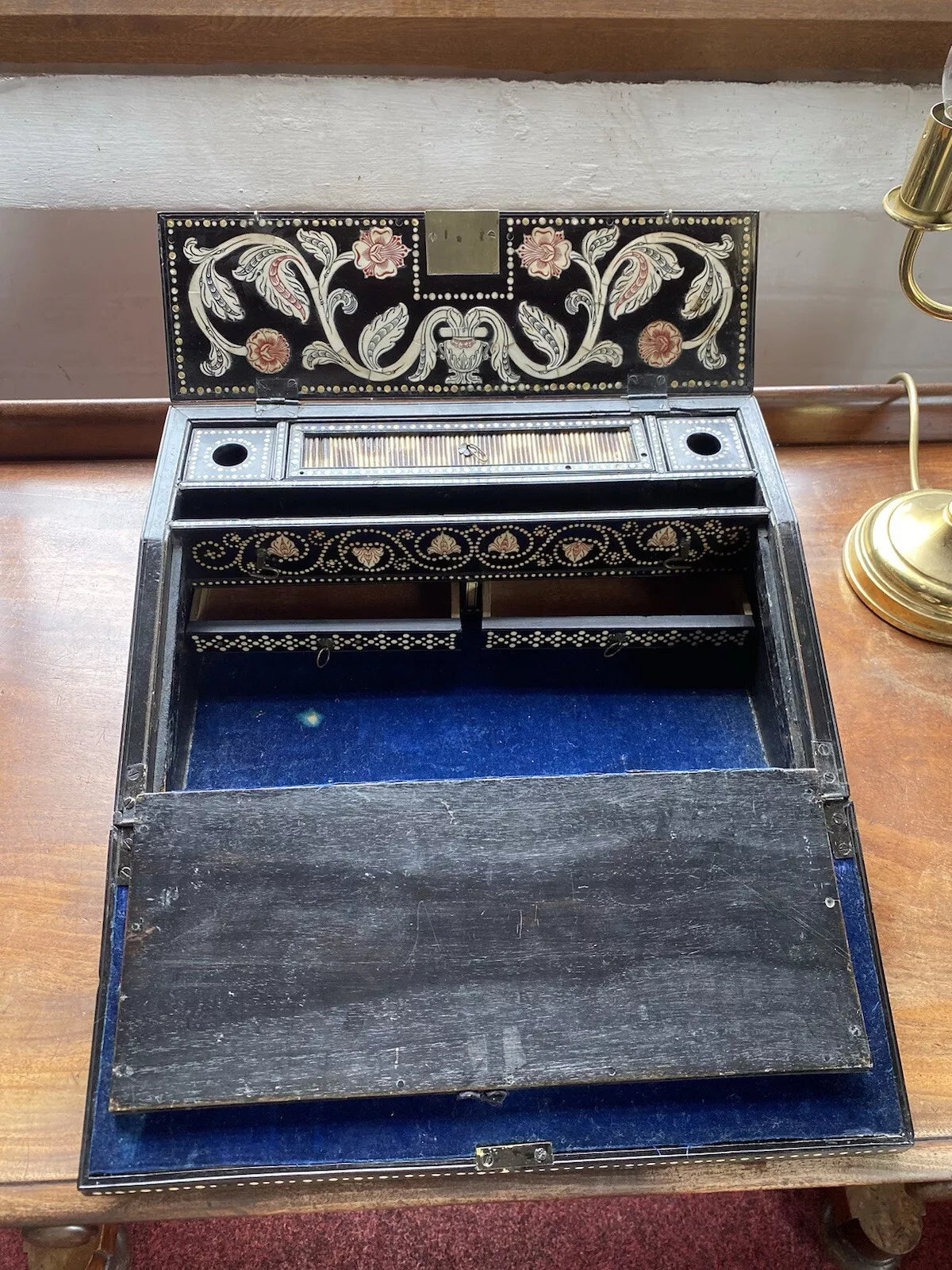 Antique Anglo Indian Porcupine Quill Campaign or Lap Desk