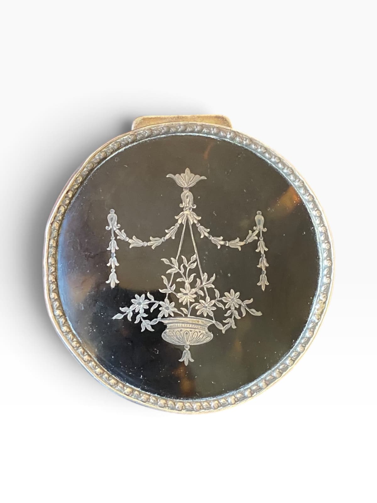 Antique 1912 Sterling Silver & Tortoiseshell Pique Box Goldsmiths Silversmiths Co London Hallmarked
