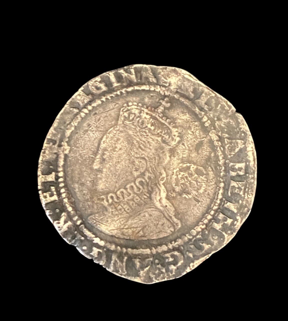 Elizabeth I Silver Hammered Sixpence. 1575 Woolpack Mintmark