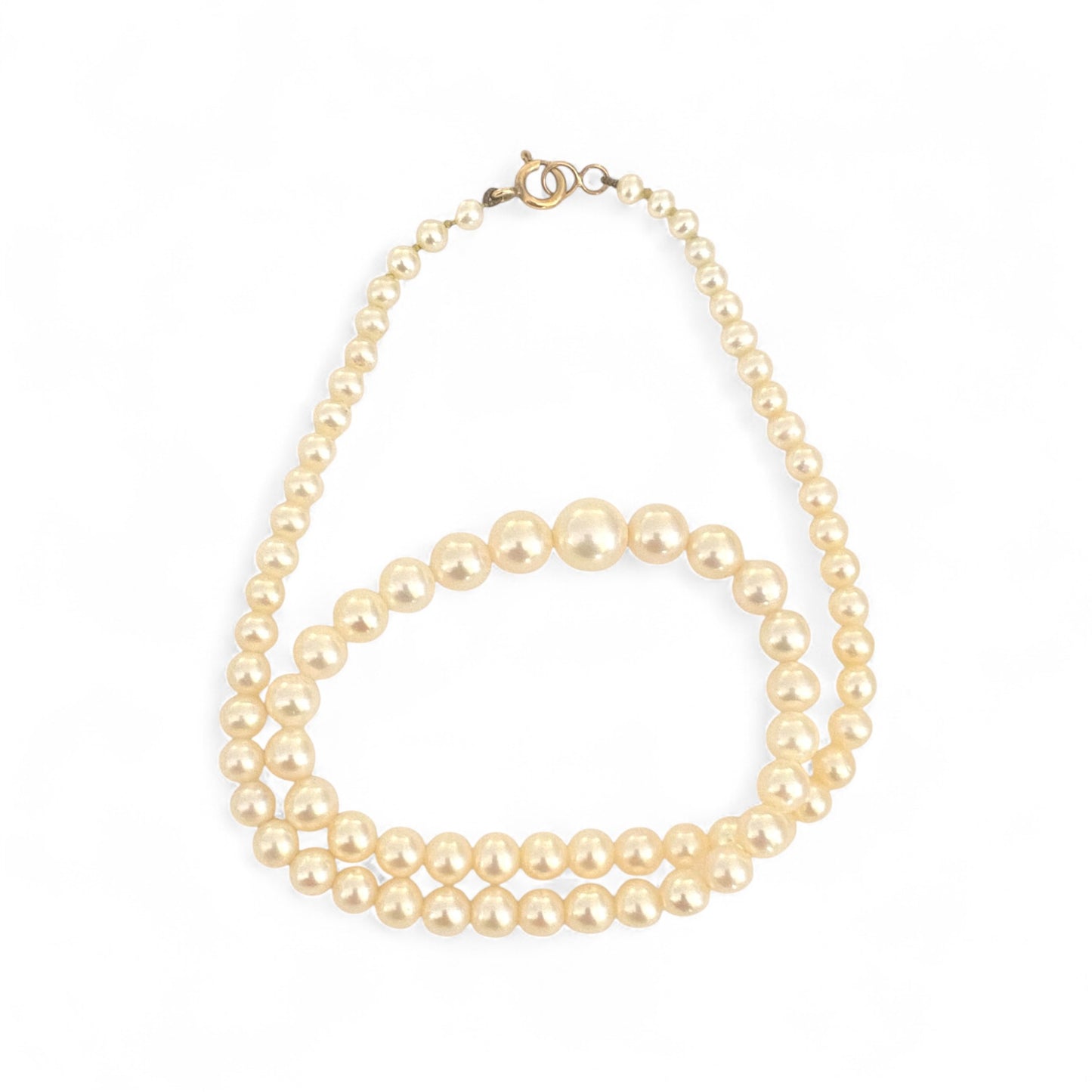 Vintage Real Pearl Necklace With 9CT Gold Clasp 43 cm