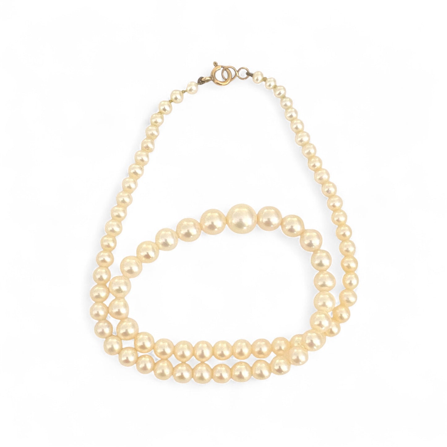 Vintage Real Pearl Necklace With 9CT Gold Clasp 43 cm