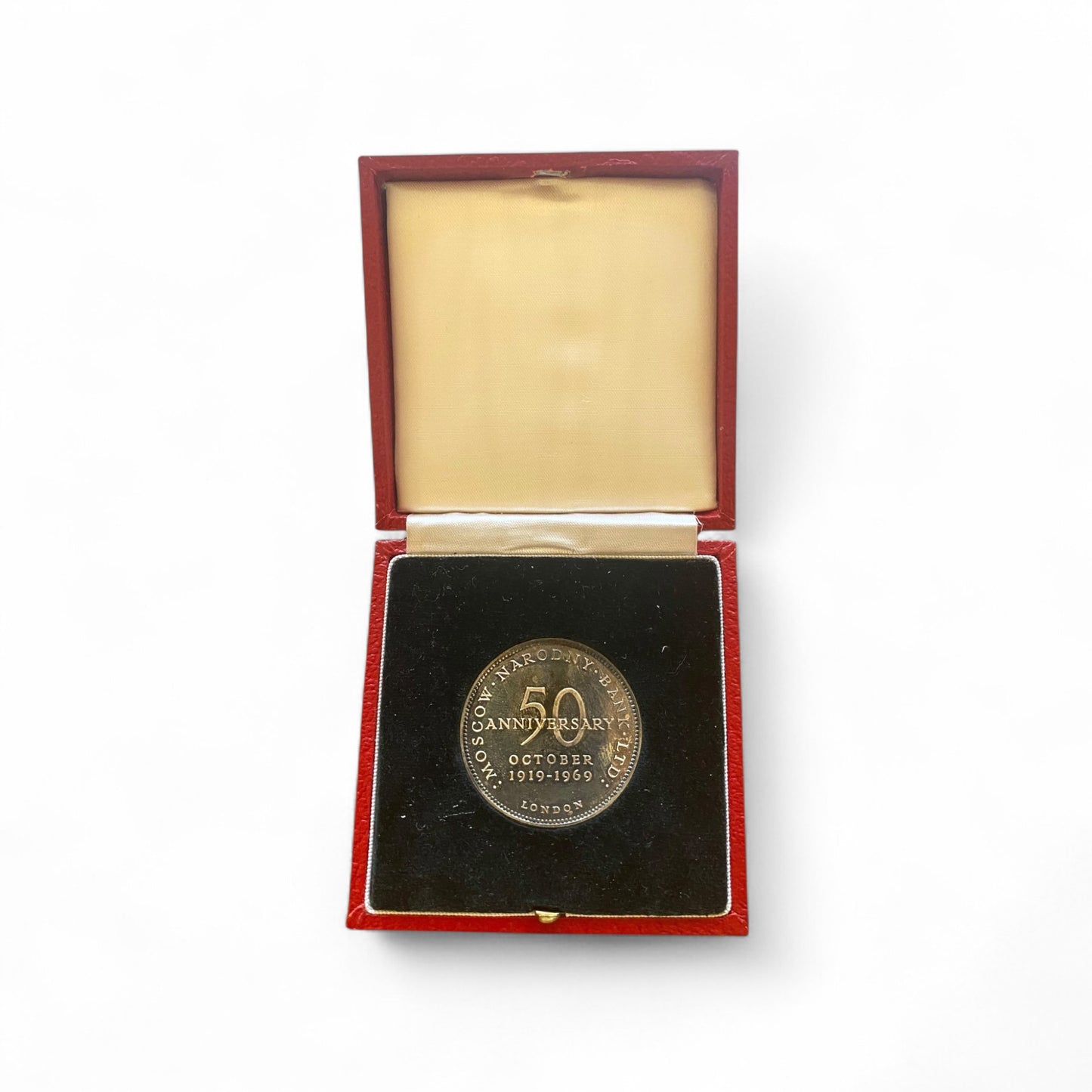1969 Moscow Narodny Bank Silver Medal – 50th Anniversary – Britannia Silver