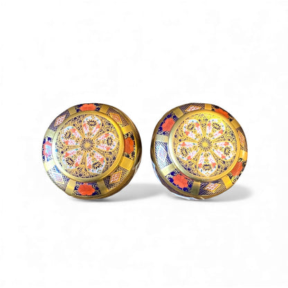 Pair Royal Crown Derby Imari 1128 Gold Border Ginger Jars 1st Quality H 18cm