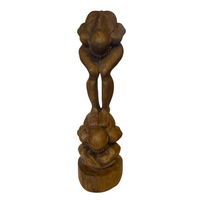 1940s Hand Carved Yoga Man Statue Height 50 cm