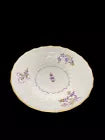 Flight Worcester Purple & Gold Floral Fluted Tea Bowl & Sauser 18th Century