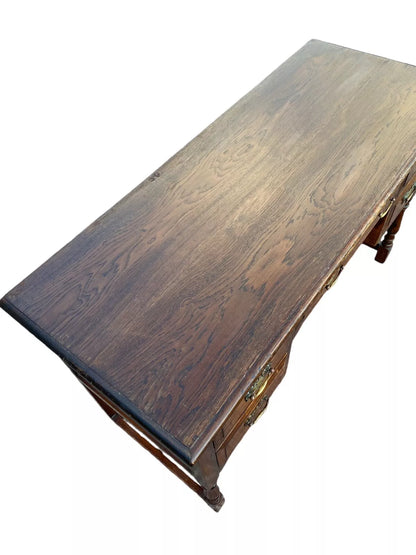 Vintage LIGHT OAK OFFICE WRITING DESK COMPUTER TABLE