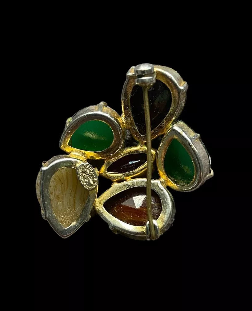 Exquisite Signed Christian Dior 1963 Germany Jeweled Brooch-Exceptional Design