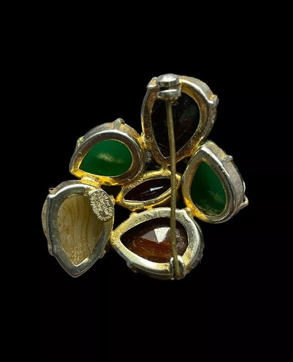 Exquisite Signed Christian Dior 1963 Germany Jeweled Brooch-Exceptional Design