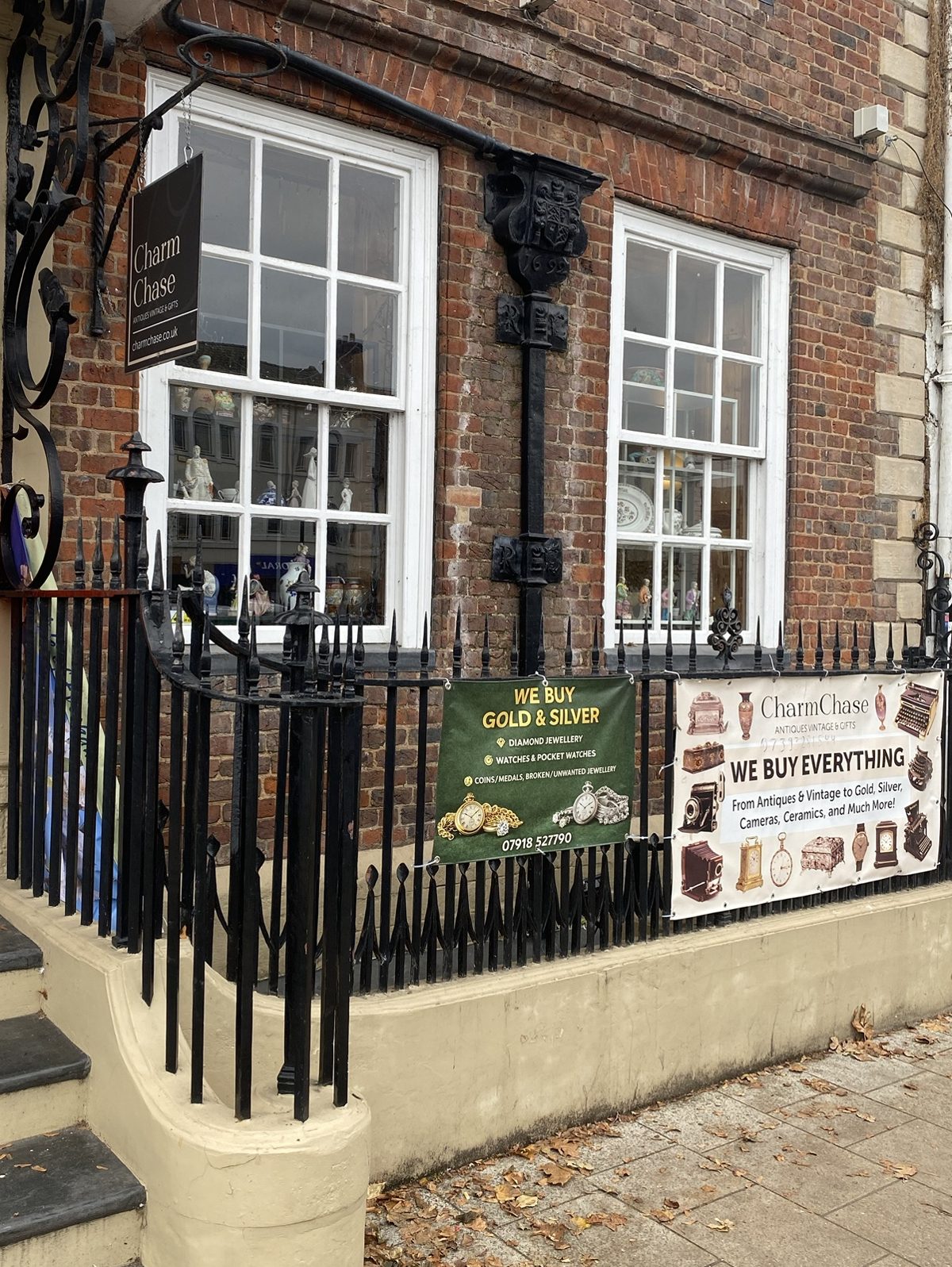 CharmChase antique shop front, High Street, Evesham